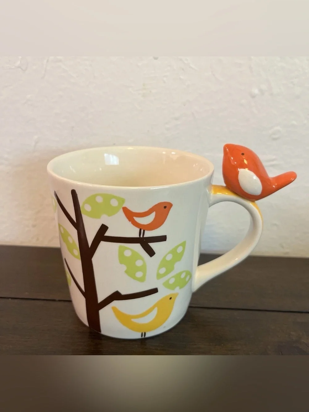 Pier 1 imports bird on handle coffee mug cup